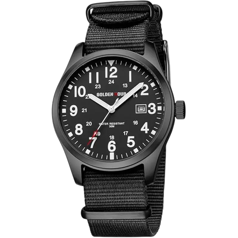 GOLDEN HOUR Military Watch Black