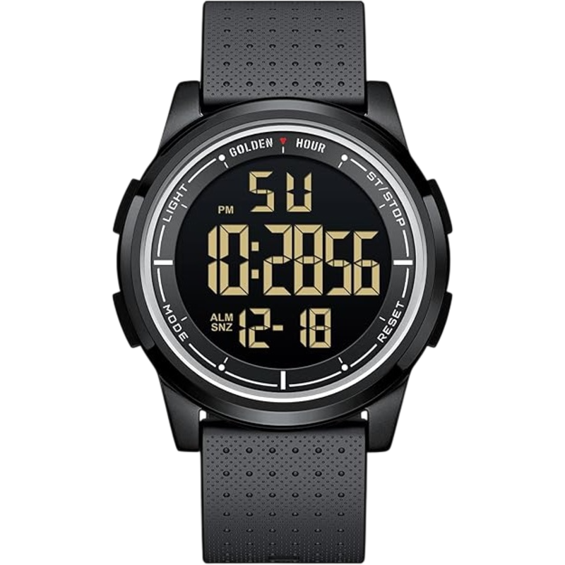 GOLDEN HOUR Waterproof Digital Sports Watch (Black)